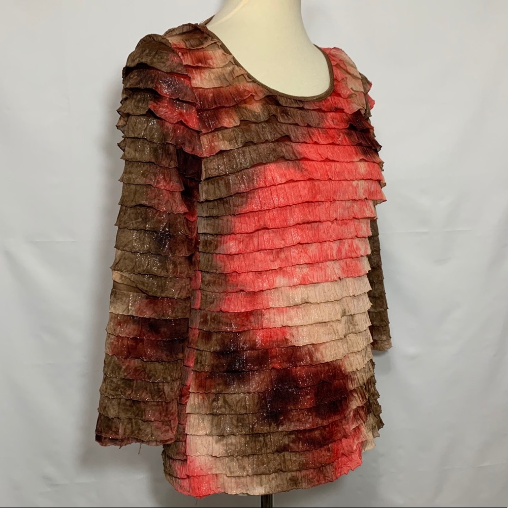 Notations Ruffle 3/4 Sleeve Blouse - Picture 4 of 12